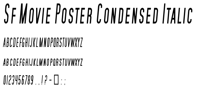 Sf_Movie_Poster_Condensed_Italic font