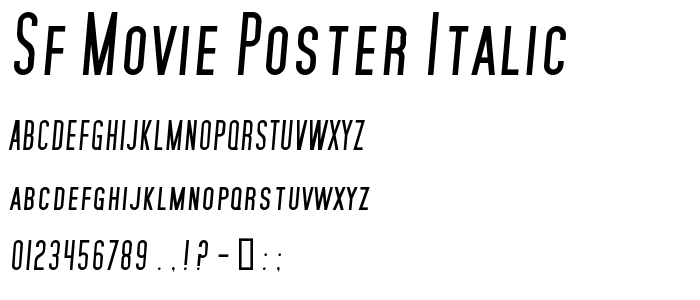 Sf_Movie_Poster_Italic font