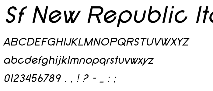 Sf_New_Republic_Italic font