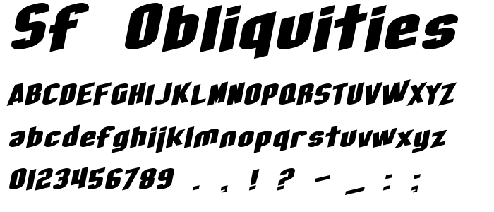 Sf_Obliquities_Extended font