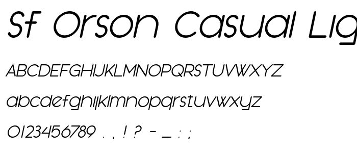 Sf_Orson_Casual_Light_Oblique font