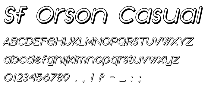Sf_Orson_Casual_Shaded_Oblique font