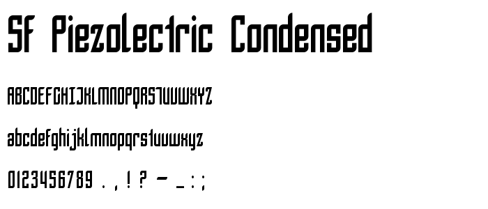 Sf_Piezolectric_Condensed font