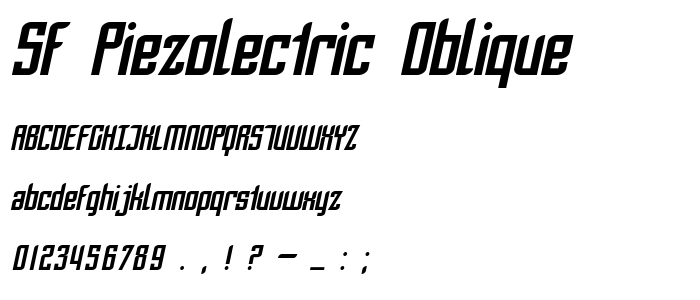 Sf_Piezolectric_Oblique font