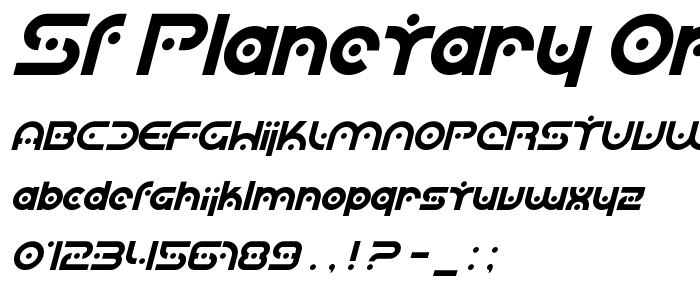 Sf_Planetary_Orbiter_Italic font