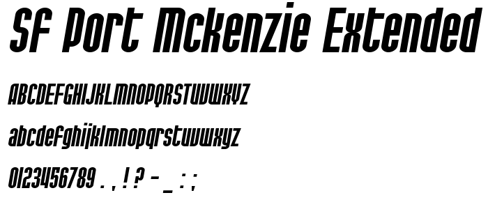 Sf_Port_Mckenzie_Extended_Italic font