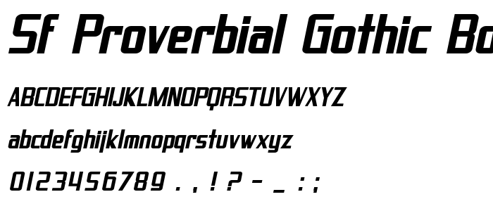 Sf_Proverbial_Gothic_Bold_Oblique font