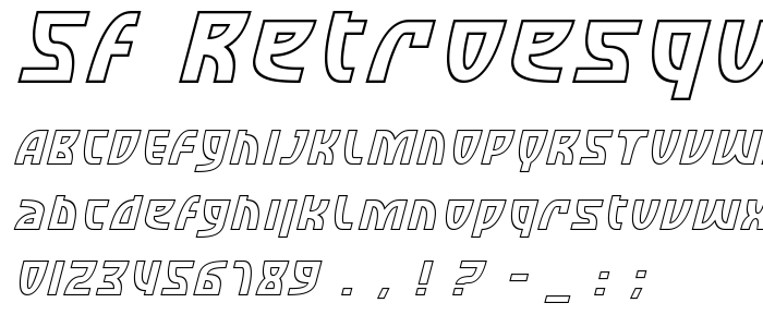 Sf_Retroesque_Outline_Italic font