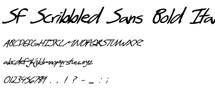 Sf_Scribbled_Sans_Bold_Italic font