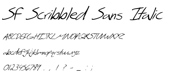 Sf_Scribbled_Sans_Italic font