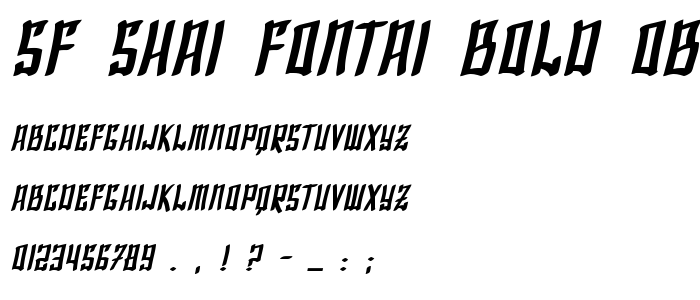 Sf_Shai_Fontai_Bold_Oblique font