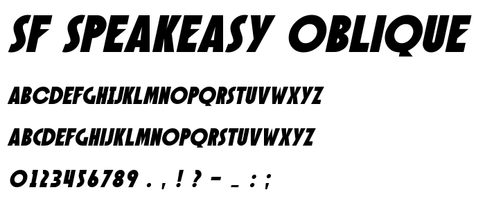 Sf_Speakeasy_Oblique font