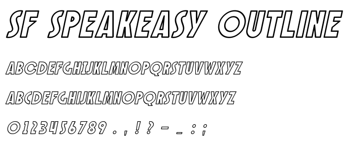 Sf_Speakeasy_Outline_Oblique font