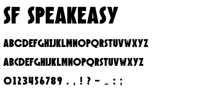 Sf_Speakeasy font