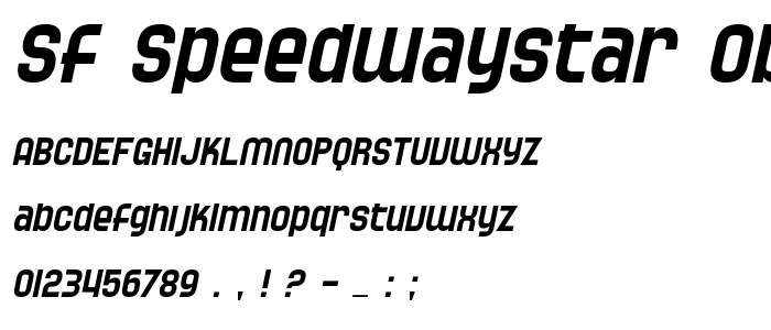 Sf_Speedwaystar_Oblique font