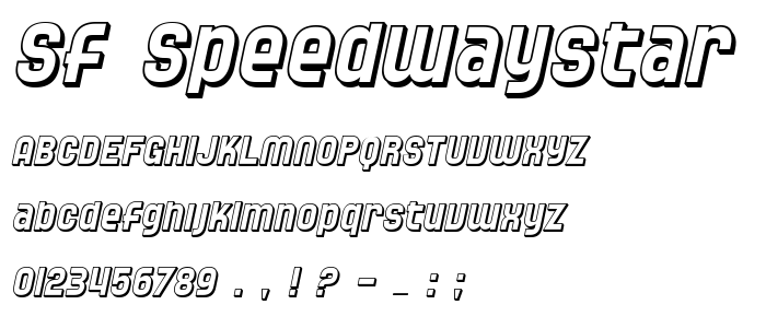Sf_Speedwaystar_Shaded_Oblique font