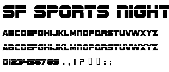 Sf_Sports_Night_Upright font