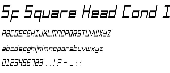 Sf_Square_Head_Cond_Italic font