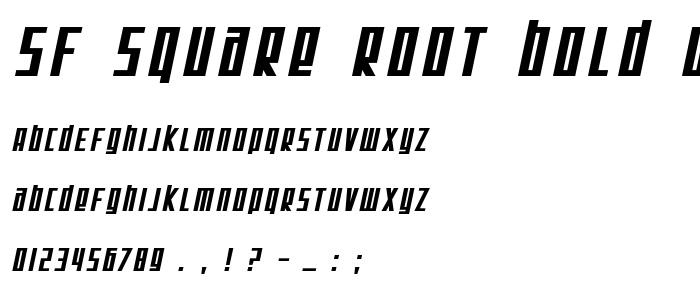 Sf_Square_Root_Bold_Oblique font
