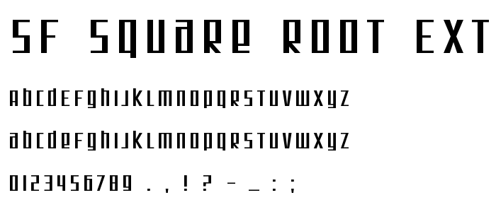 Sf_Square_Root_Extended font