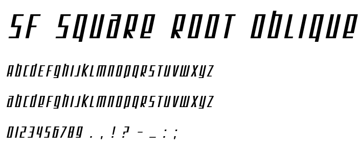 Sf_Square_Root_Oblique font