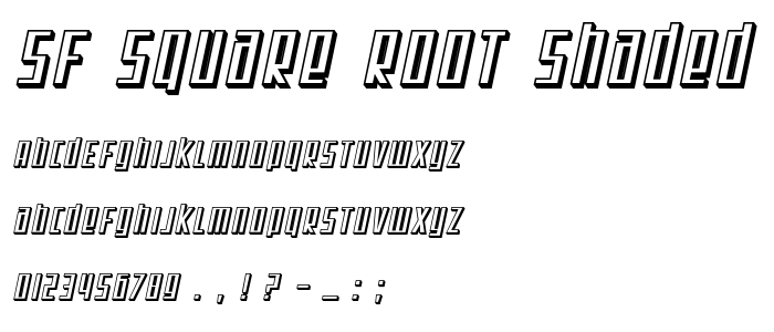 Sf_Square_Root_Shaded_Oblique font