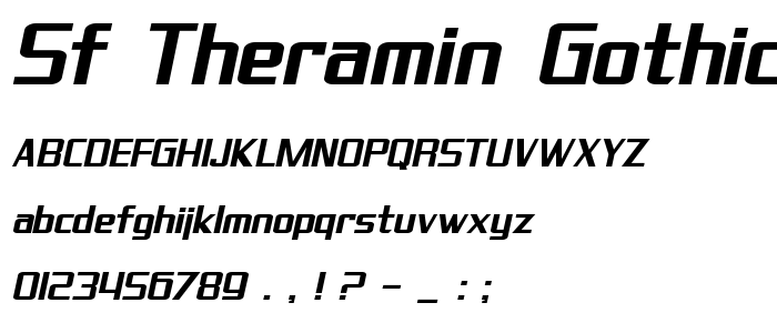 Sf_Theramin_Gothic_Bold_Oblique font
