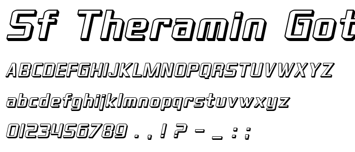 Sf_Theramin_Gothic_Shaded_Oblique font