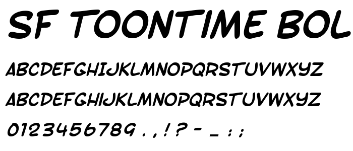 Sf_Toontime_Bold_Italic font