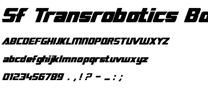 Sf_Transrobotics_Bold_Italic font