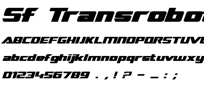 Sf_Transrobotics_Extended_Bold_Italic font