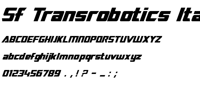Sf_Transrobotics_Italic font