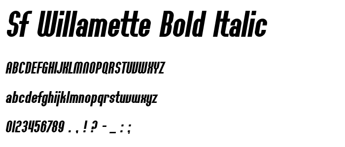Sf_Willamette_Bold_Italic font