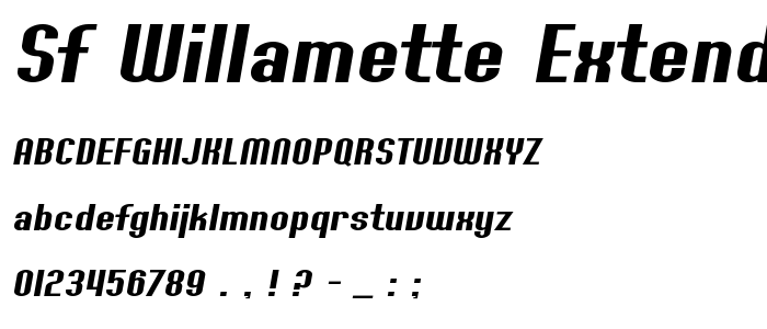 Sf_Willamette_Extended_Italic font