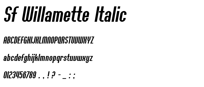 Sf_Willamette_Italic font