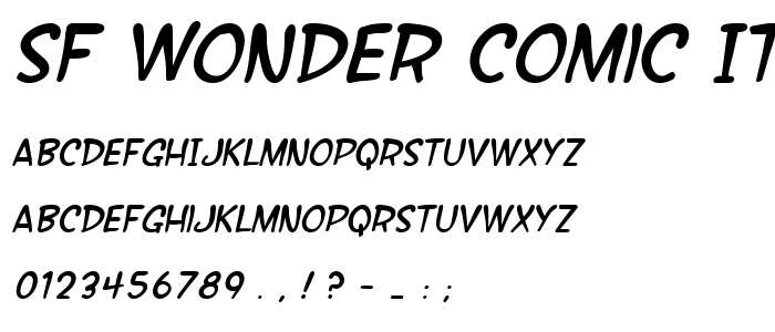 Sf_Wonder_Comic_Italic font