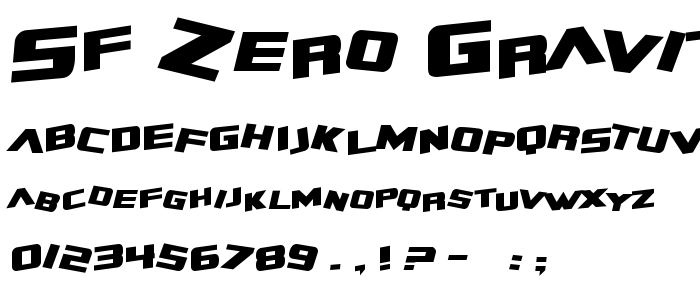 Sf_Zero_Gravity_Bold_Italic font