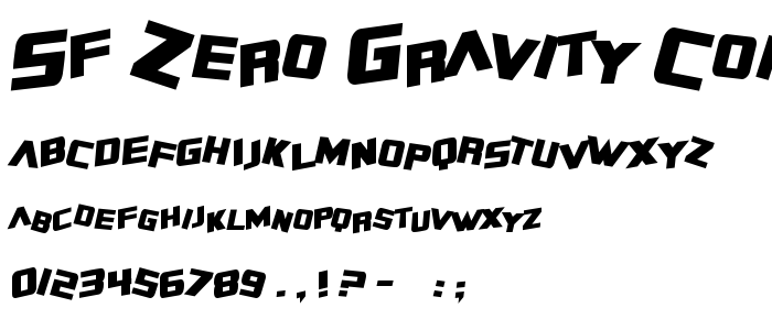 Sf_Zero_Gravity_Condensed_Bold_Italic font
