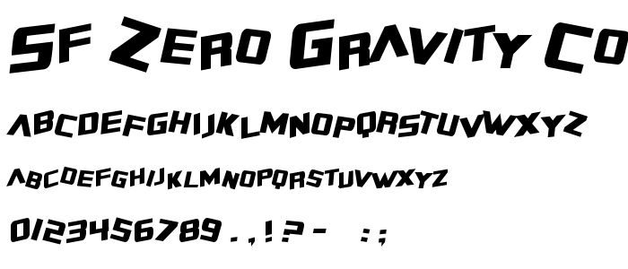 Sf_Zero_Gravity_Condensed_Italic font