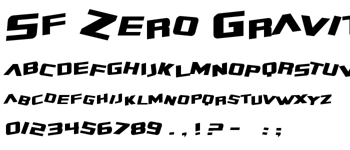 Sf_Zero_Gravity_Italic font
