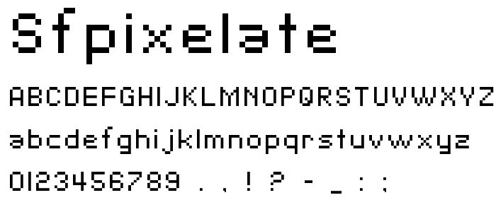 Sfpixelate font