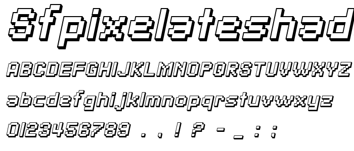 Sfpixelateshaded_Boldoblique font