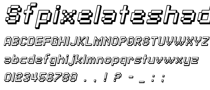 Sfpixelateshaded_Oblique font