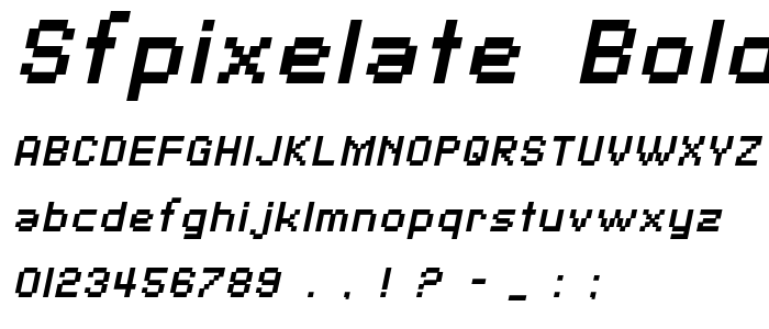 Sfpixelate_Boldoblique font