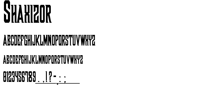 Shaxizor font