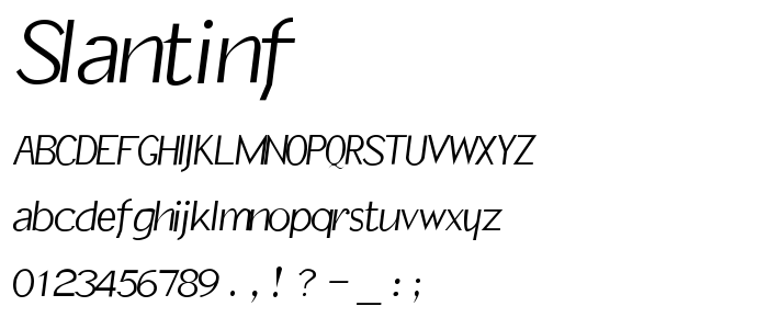 Slantinf font