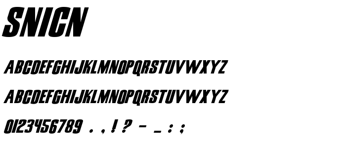 Snicn font