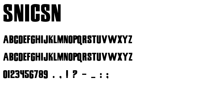 Snicsn font