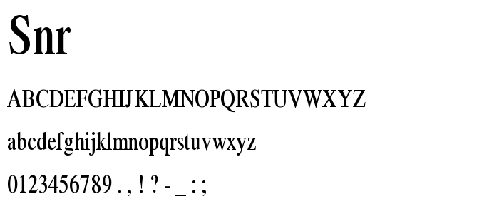 Snr font