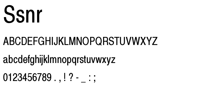 Ssnr font